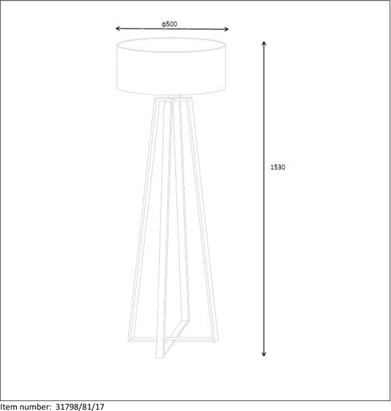 Lucide COFFEE - Vloerlamp -  50 cm - Koper