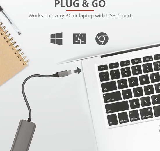 Trust Halyx - USB-C Hub - 4-Port USB 3.2 - 5 Gbps
