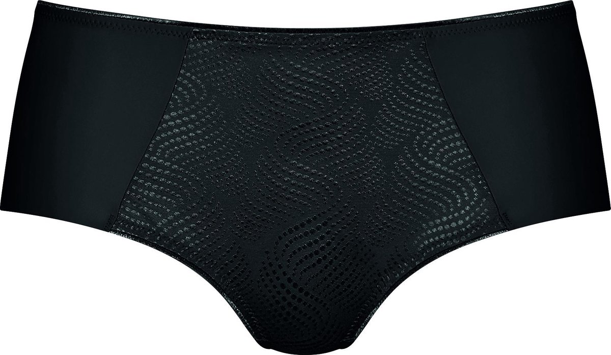 bikini broek, slip, zwart, mesh patroon, houderen elastiek