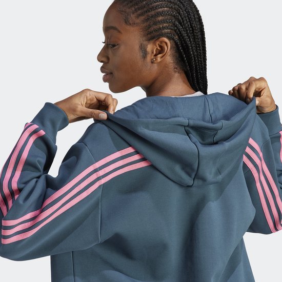 adidas Maat L  Sportswear Future Icons 3-Stripes Ritshoodie - Dames - Turquoise