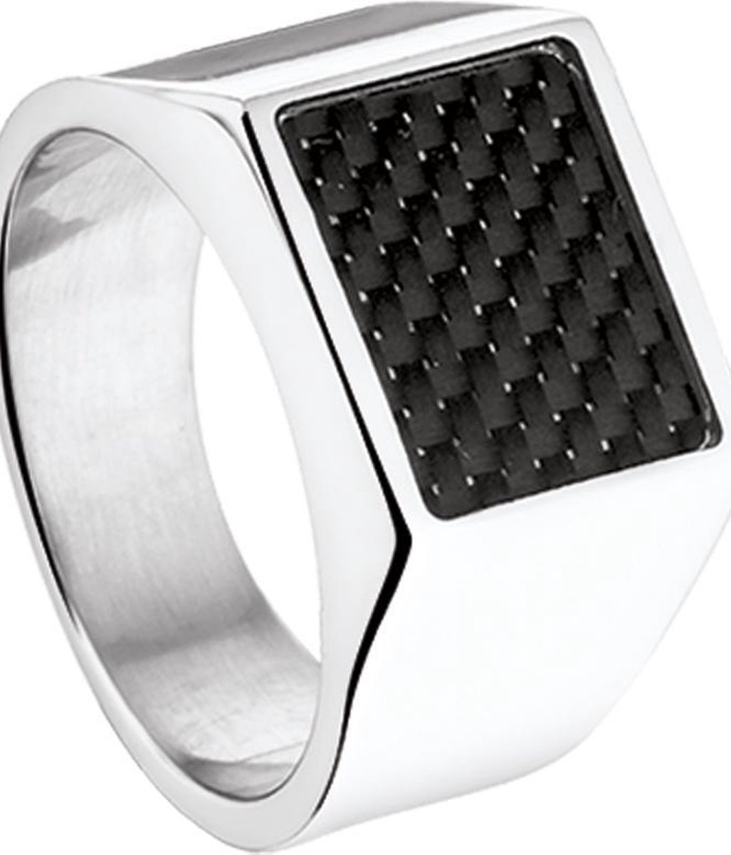 ring, silver, grid pattern, carbon fiber, men's ring