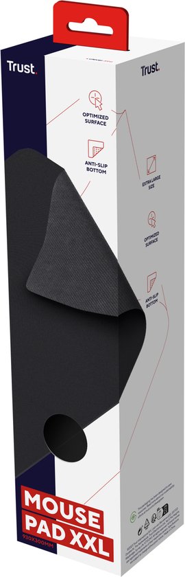 Trust Muismat - XXL - 30 x 93 cm - Zwart