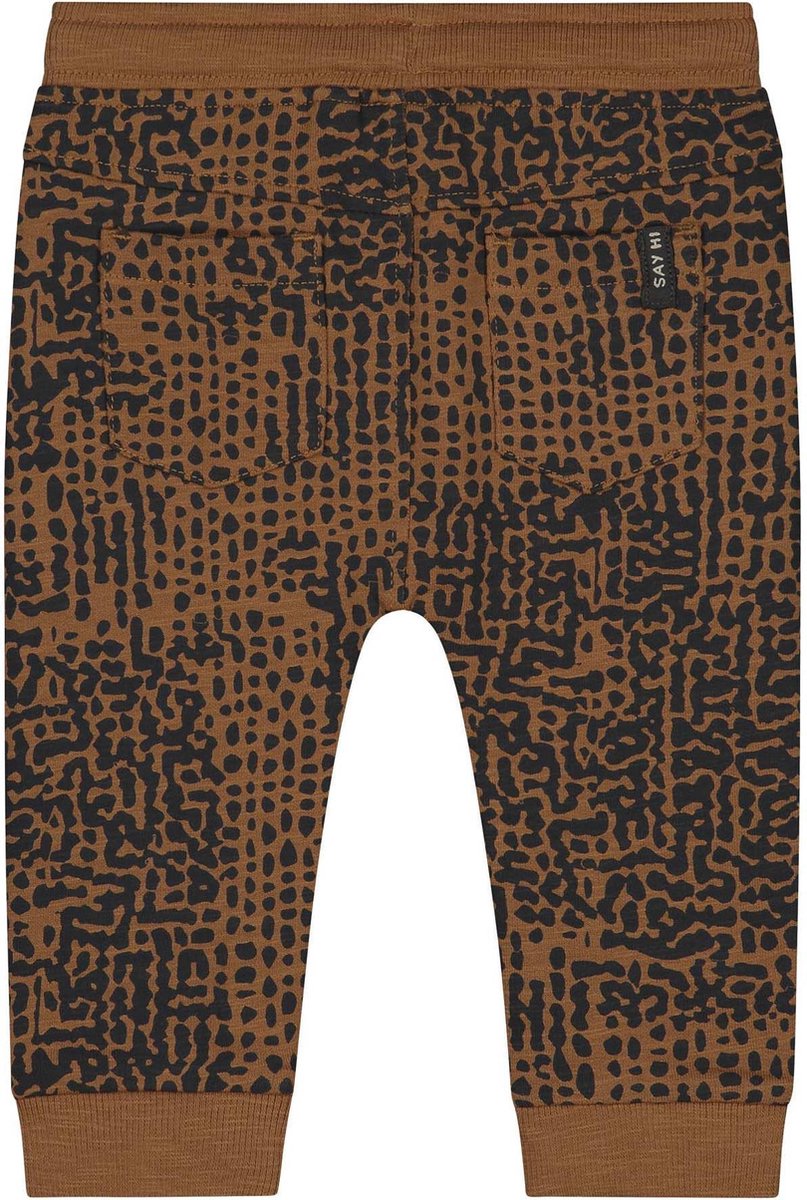 Prénatal - Maat 62 - Baby Jongens Broek - Baby Kleding voor Jongens - Bruin met Zwarte Print
