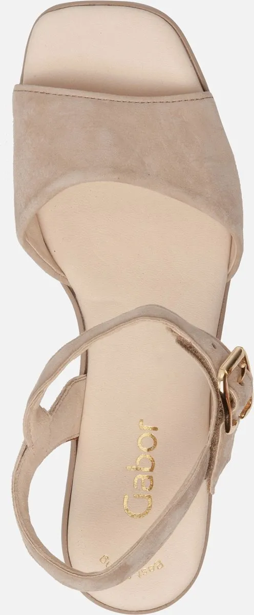 Gabor- Maat 39- Sandalen met hak beige Suede