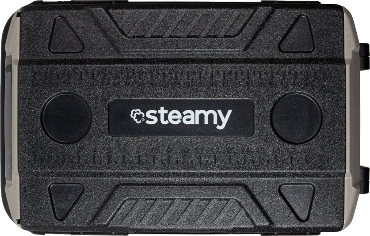 Steamy-E Dual Zone Roller Elektrische Compressor Koelbox Op Wielen - Dual Zone - 49 liter - 12V en 230V - voor auto en camping - Frigobox - Zwart