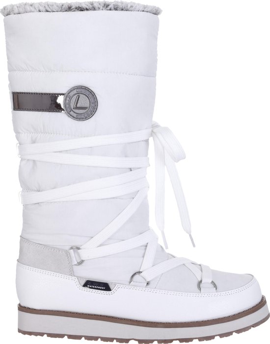 snow boot, winter boot, white boot, laces, waterproof
