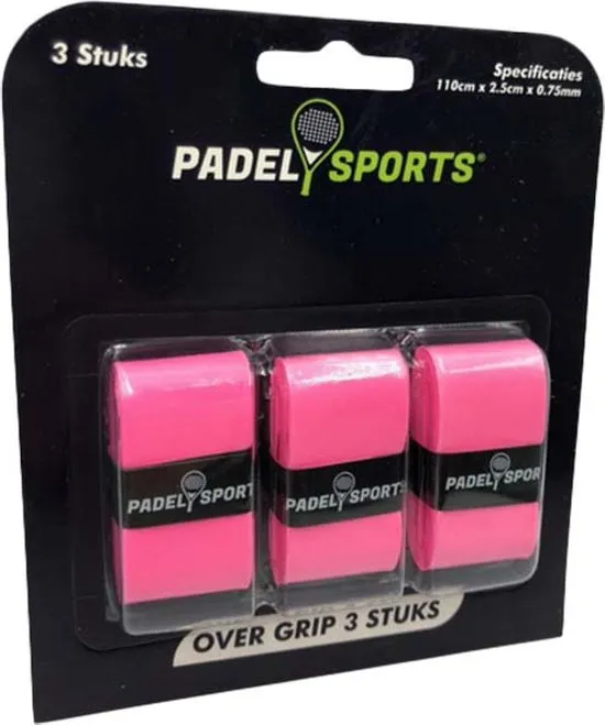 Overgrip padel - Racketaccessoires - Roze - 3 stuks