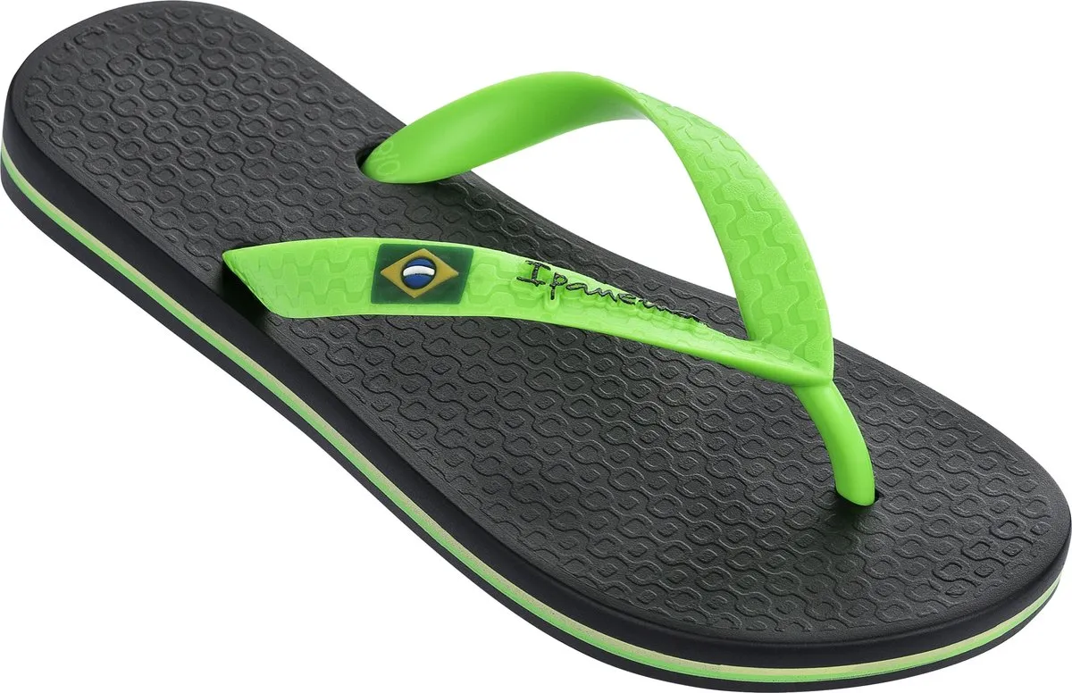 Ipanema Classic Brasil Kids Slippers - Zwart/Groen - Maat 38