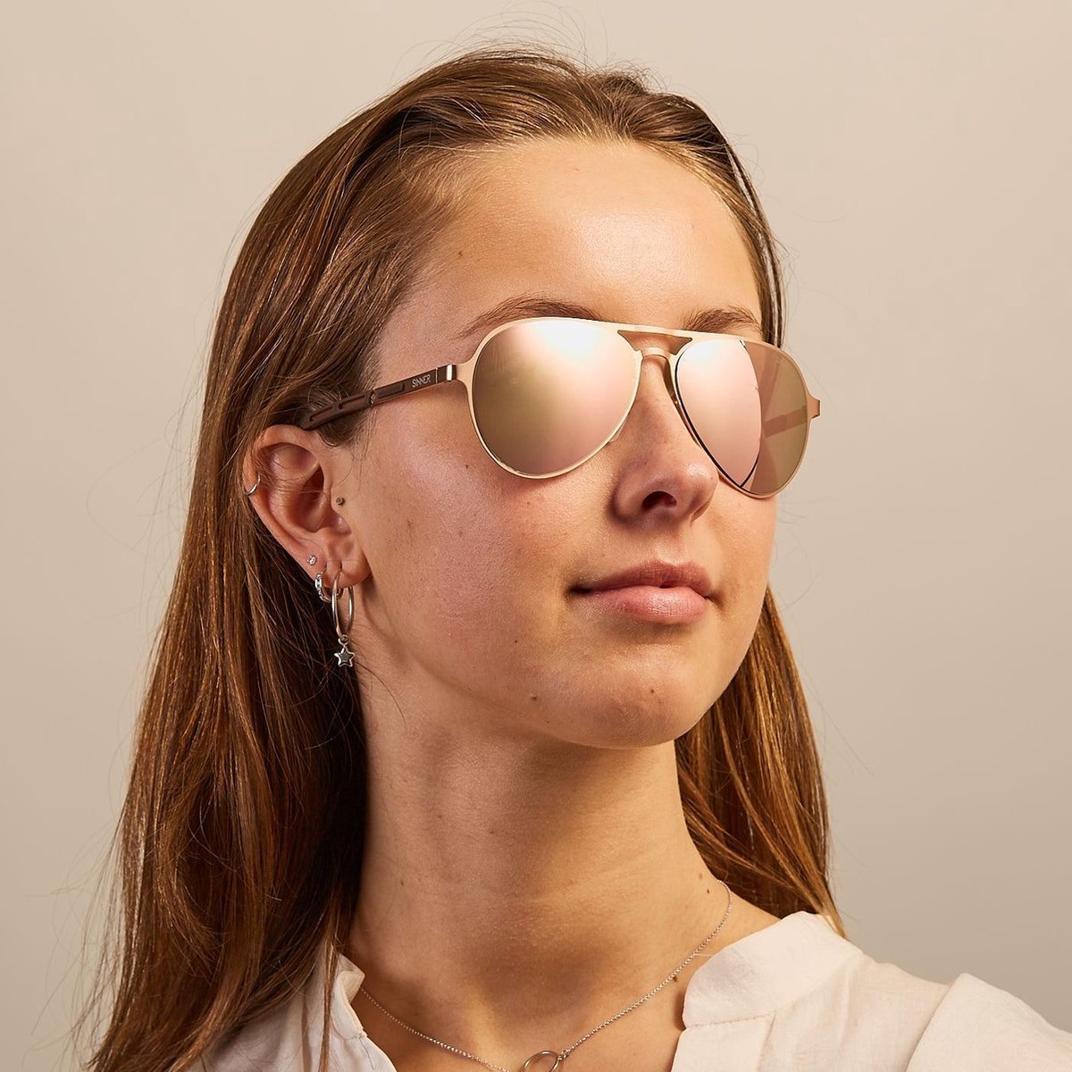 SINNER Zonnebril Unisex Gabriel - Roségoudkleurig