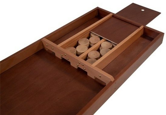 Wedstrijd Sjoelbak 200 cm – Beukenhout – Inclusief 30 Sjoelstenen – Houten Multiplex Shuffleboard voor Thuis & Wedstrijden – Longfield