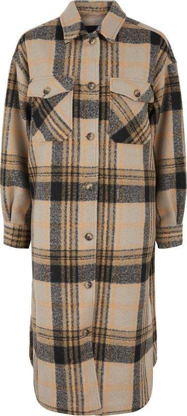 PIECES  - Maat XS - PCFINOLA LONG OVERSHIRT Dames Jas