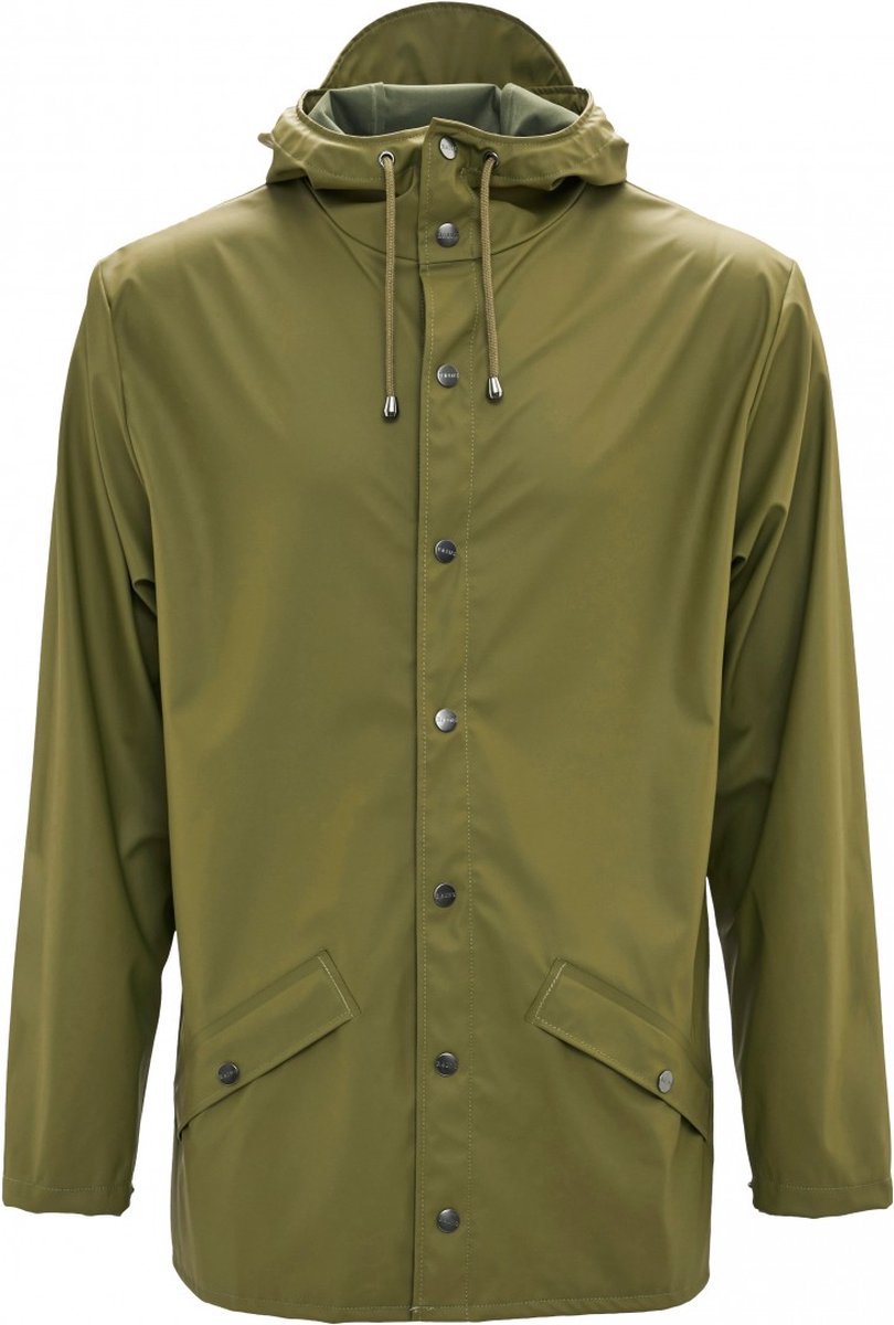 jas, parka, houth, groen, capuchon