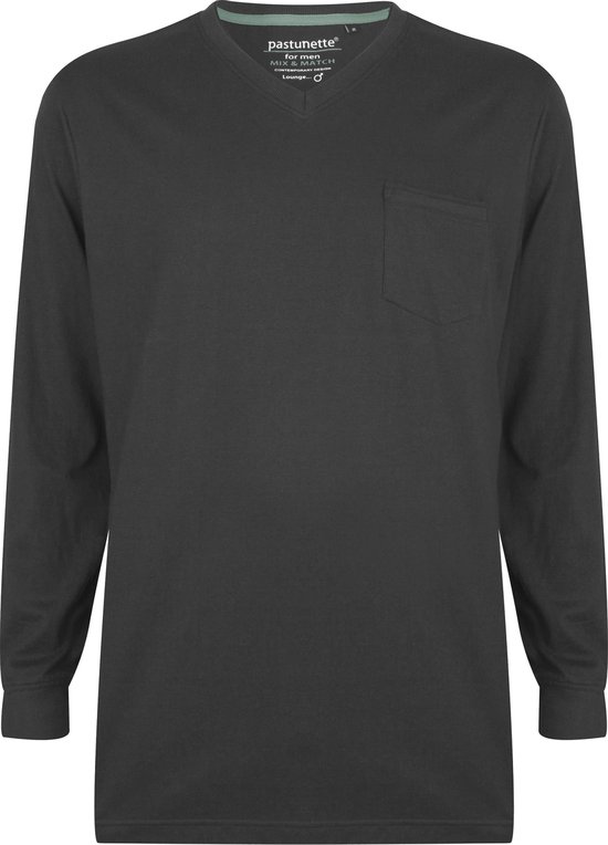 Pastunette for Men longsleeve Pyjamashirt - Dark Grey - Maat L
