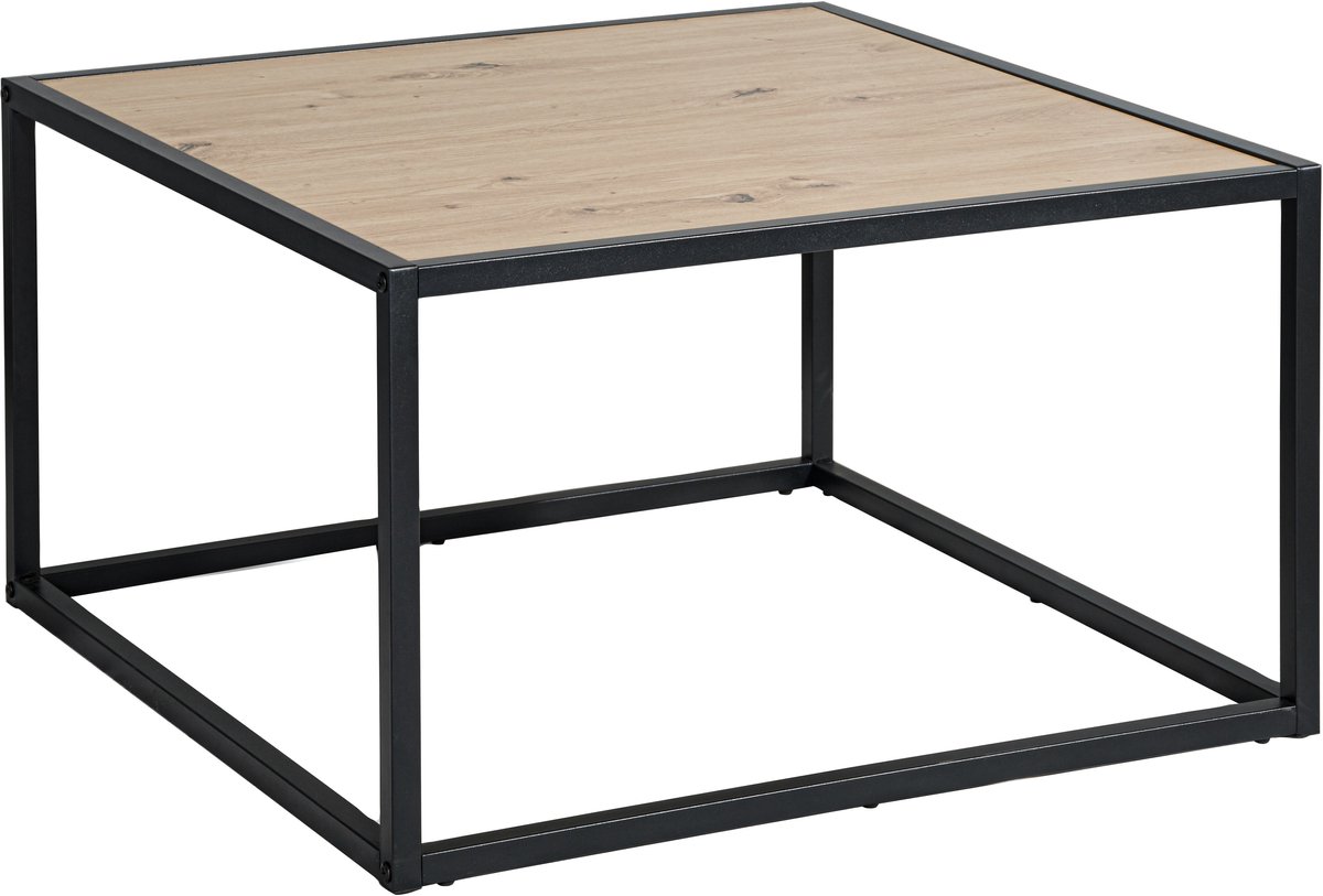 salontafel, houten blad, metaalframe, black, vierkante buizen