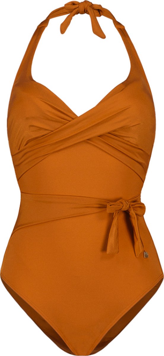 swimwear, bikini, one-piece, orange, strappy