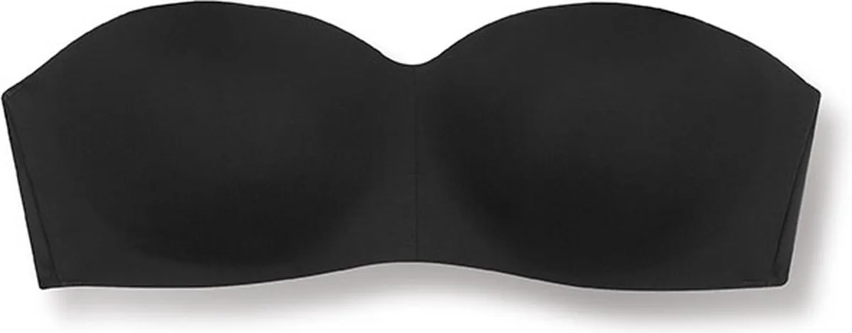 strapless, bandeau, zwart, bh, glad
