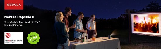 Anker Nebula Capsule II - Smart Mini Beamer - 720p - Android TV - Apple AirPlay