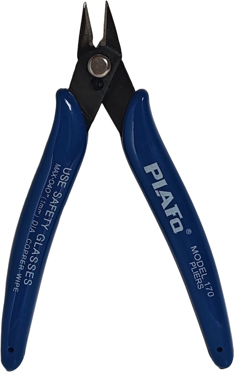 tang, pijpen, naald-neusc, blauwe-handgrepen, metalen-klem