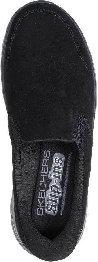 sneaker, slip-on, zwart, canvas, Skechers