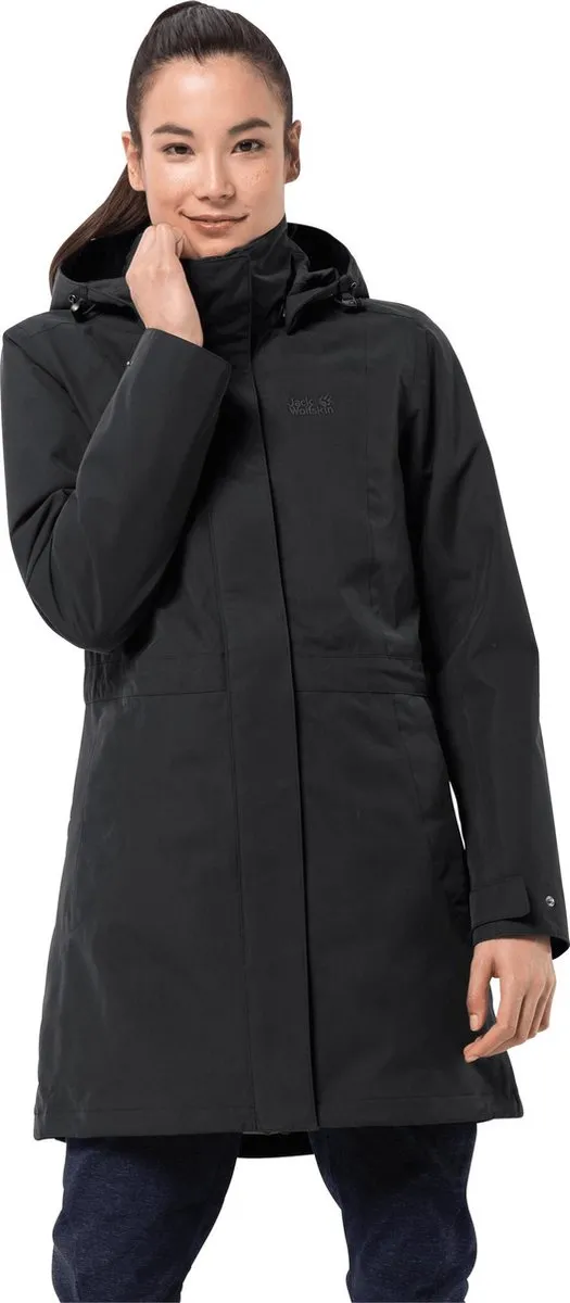 Jack Wolfskin - maat XS -Ottawa Outdoorjas Dames - Black