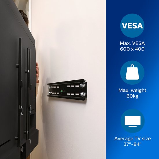 Philips Muurbeugel TV SQM3642/00 - 37 tot 84 Inch - Tot 60kg - VESA - Incl. Montage Set