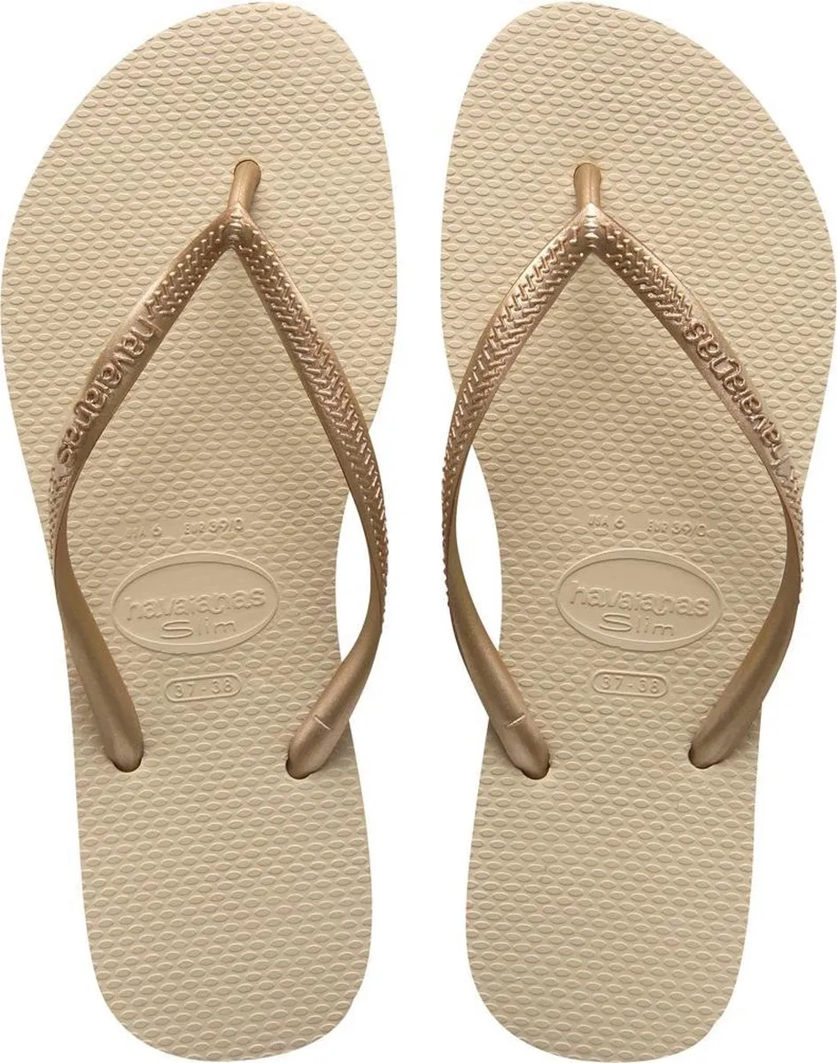 Havaianas - maat 37   -   38 -Slim Dames Slippers - Sand Grey/Light Golden