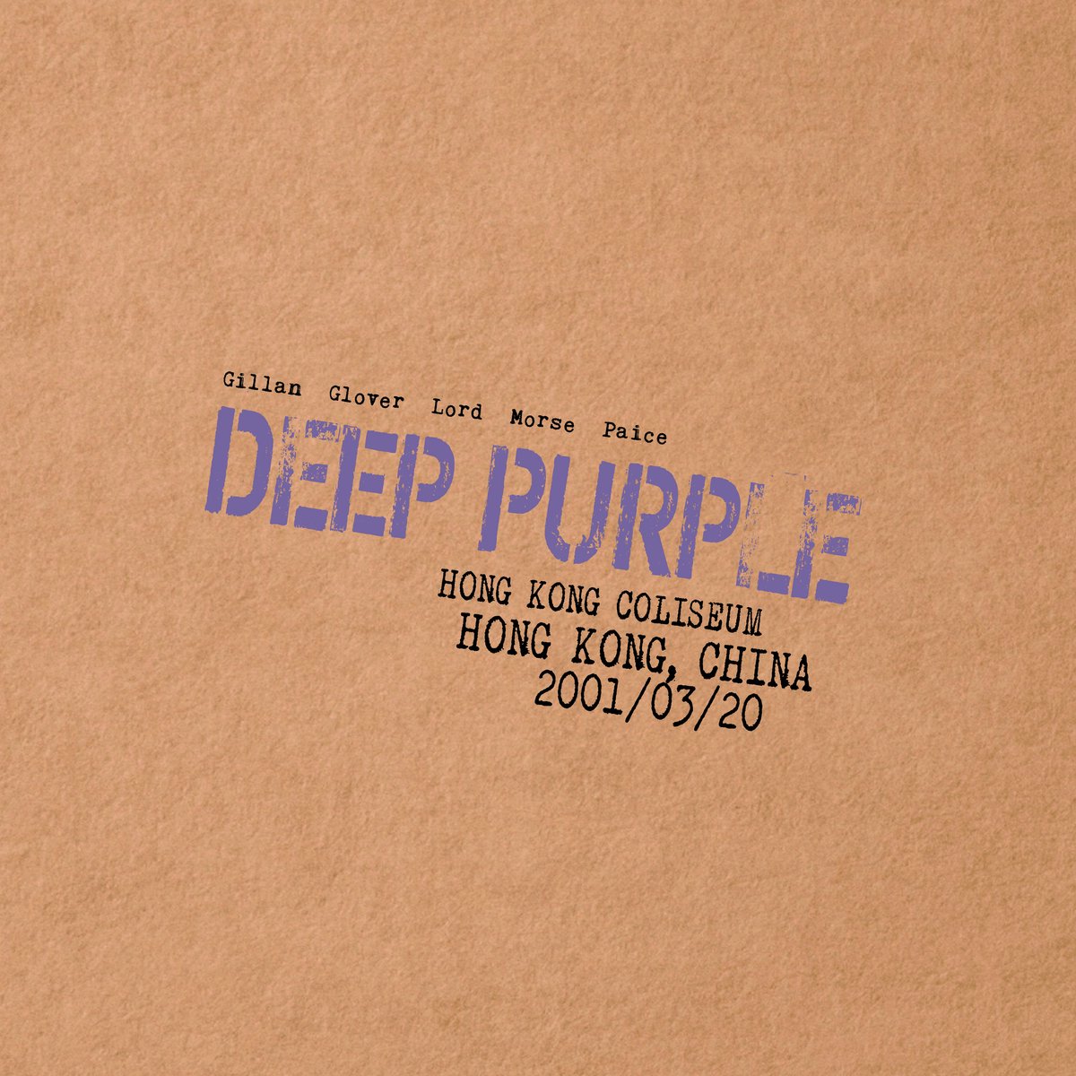 diep paars, concert poster, stempel typografie, Hong Kong Coliseum, 2001/03/20