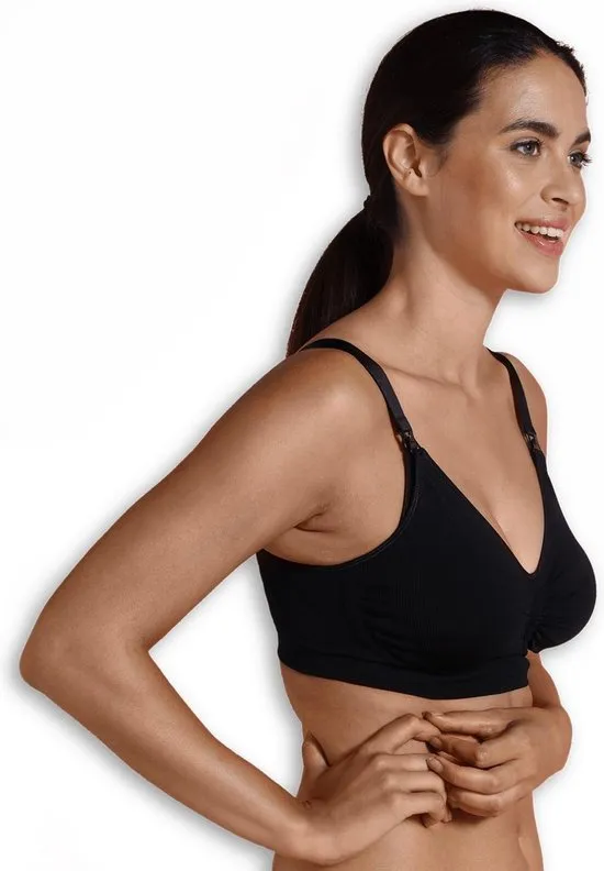 Carriwell - maat S - Naadloze Padded Voedingsbh - Black