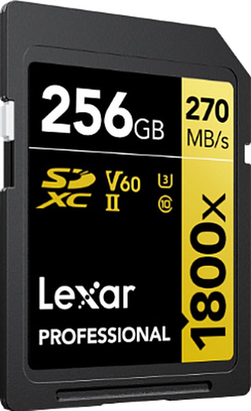 Lexar Professional SDXC 256GB BL 1800X UHS-II V60 Gold