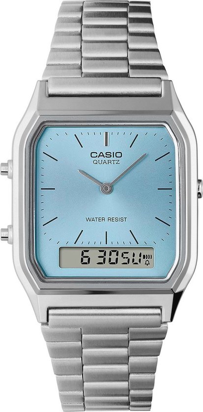 Casio Casio Collection Vintage AQ-230A-2A1MQYES Horloge - Staal - Zilverkleurig - Ø 31.5 mm