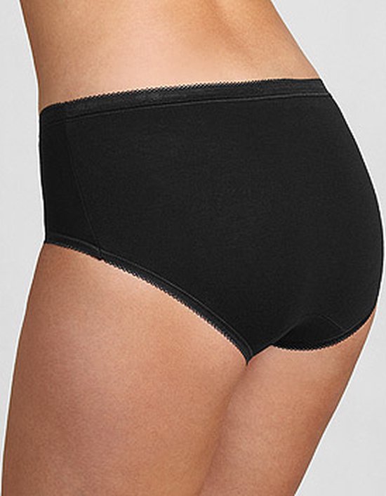 sloggi - maat 44 - Basic+ Dames Midi slip - 4-pack - Zwart