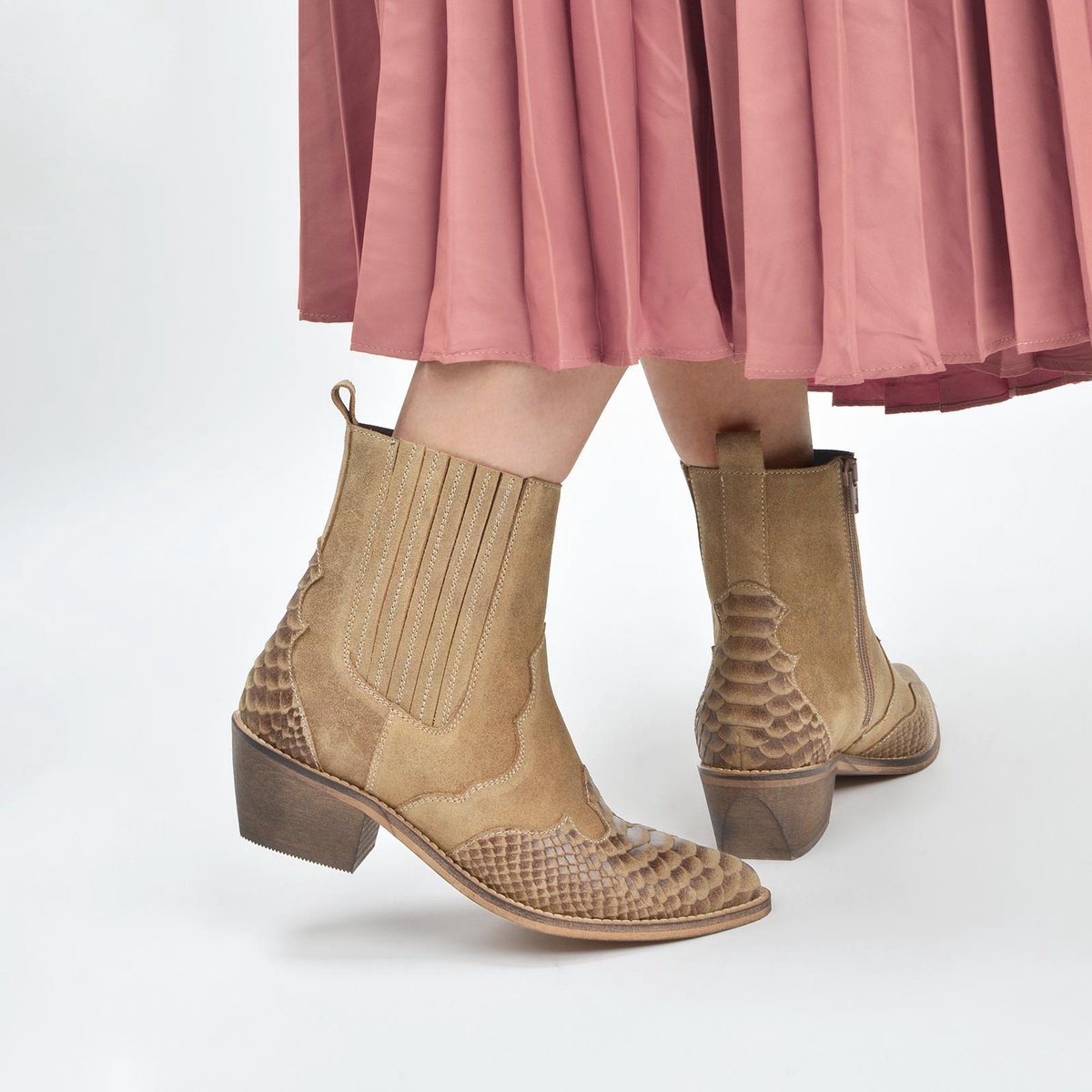 PS Poelman - Maat 37- TARTOR Dames Western Laarzen - Beige