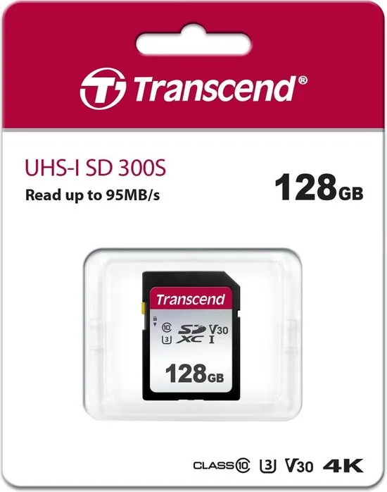 Transcend 128GB, UHS-I, SD flashgeheugen SDXC Klasse 10 NAND
