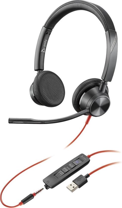 DGMoutlet-nl-Headphones-with-Microphone-Poly-214017-01-Red-Black Headphones with Microphone Poly 214017-01 Red Black