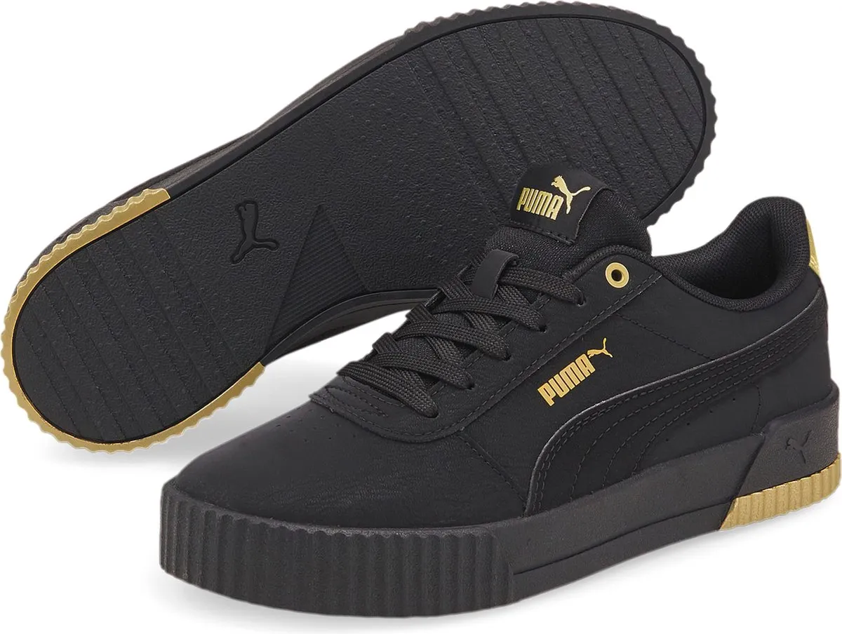 PUMA - maat 37.5-  Carina Raw Metallics Dames Sneakers - Black-Gold