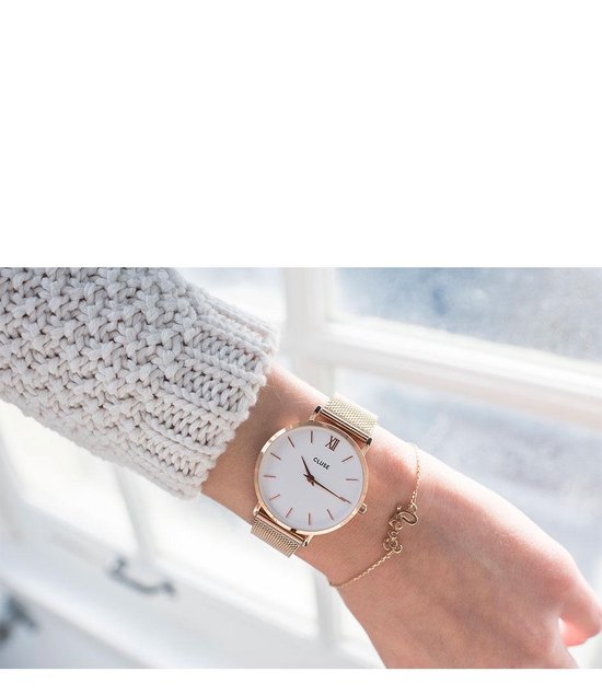 Cluse Minuit Mesh White, Rose Gold Colour