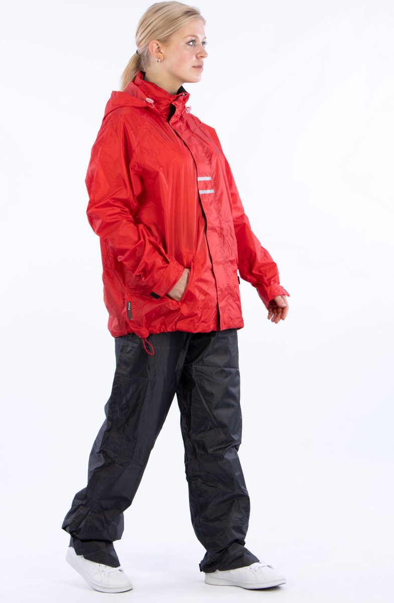 Ralka Regenpak Maat XL - Senior - Rood/Antraciet