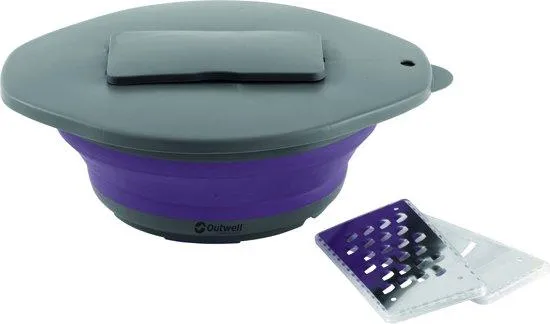 Outwell Collaps Bowl &amp; lid w/grater Plum