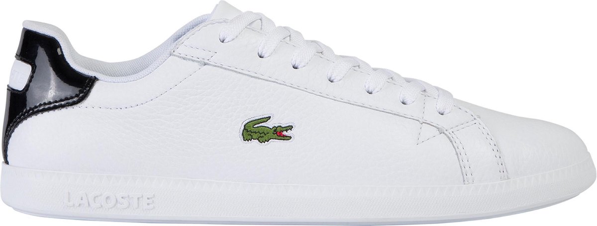 sneaker, wit, lacoste, leer, laag-sneaker