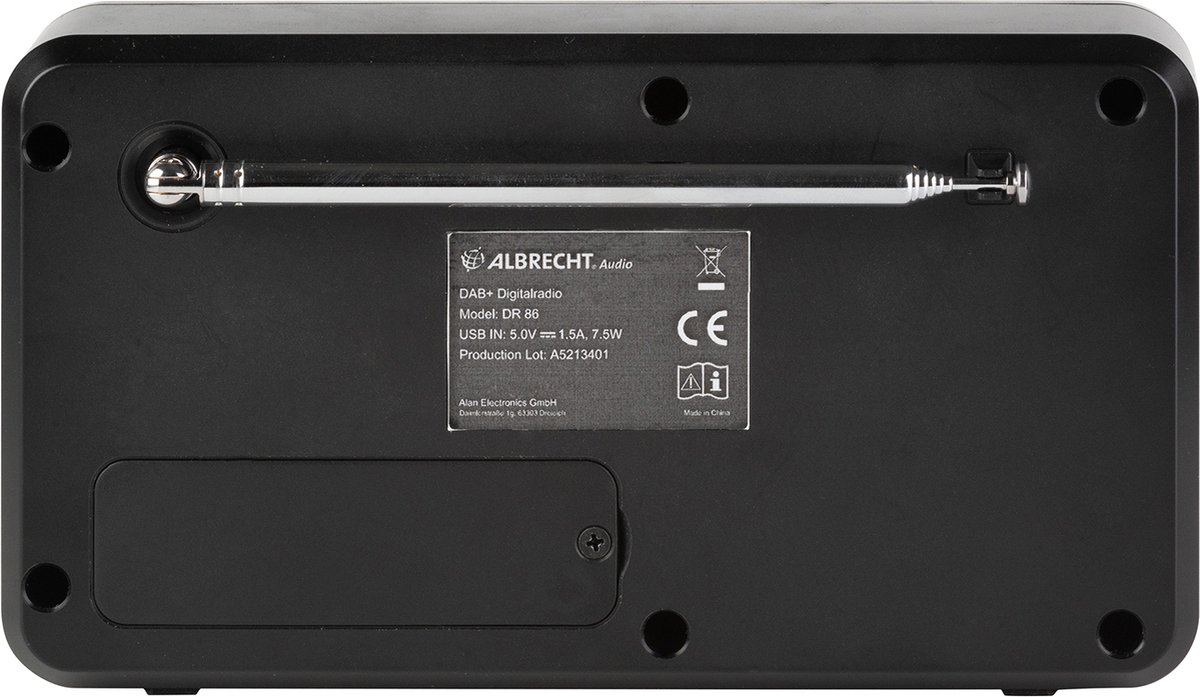 Albrecht DR 86 - Radio - DAB+ - FM - Seniorenradio - Muziekstreaming - Geïntegreerde 2200mAh-batteri