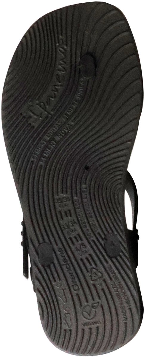 flip-flop, sandalen, zwarte zool, rubberen zool, slipper