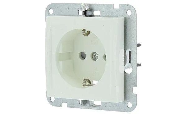 Exin Riva contactdoos led, Inbouw, 1-voudig, randaarde polarwit