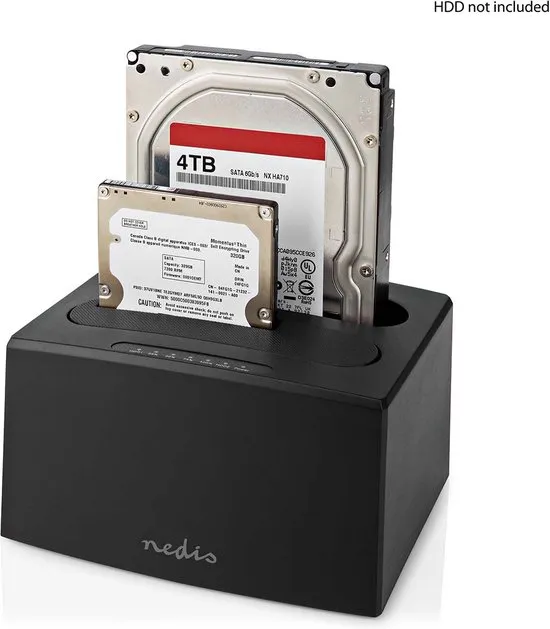 Nedis Docking Station voor Harde Schijf - USB 3.2 Gen1 - USB Type-A - 2 Schijven - 2.5 / 3.5 " - USB