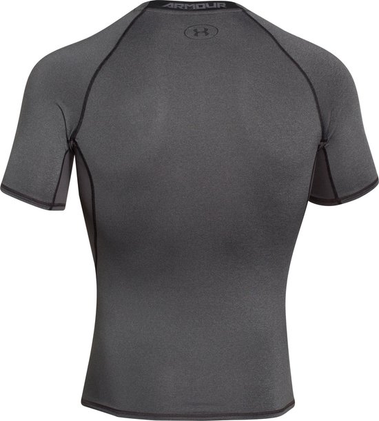 Under Armour HG Armour SS Heren Sportshirt - Carbon Heather - Maat XL
