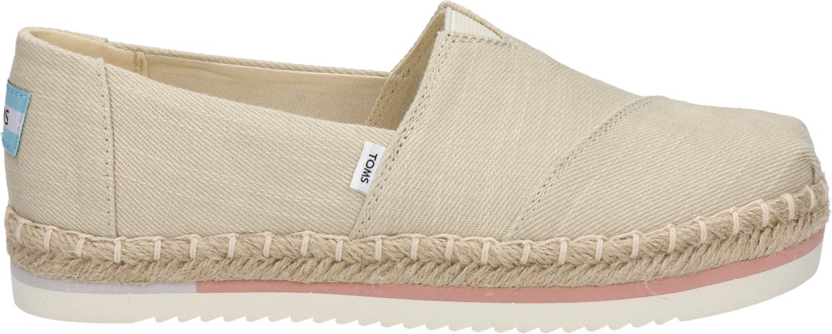 Toms - Maat 38 - Alpargata Platform Rope Espadrilles - Dames - Beige