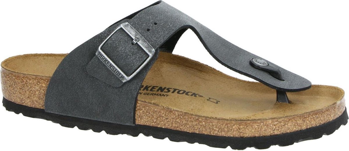Birkenstock Ramses Regular Finished Birko-Flor Nubuck - 41 - Heren Teenslipper - Zwart