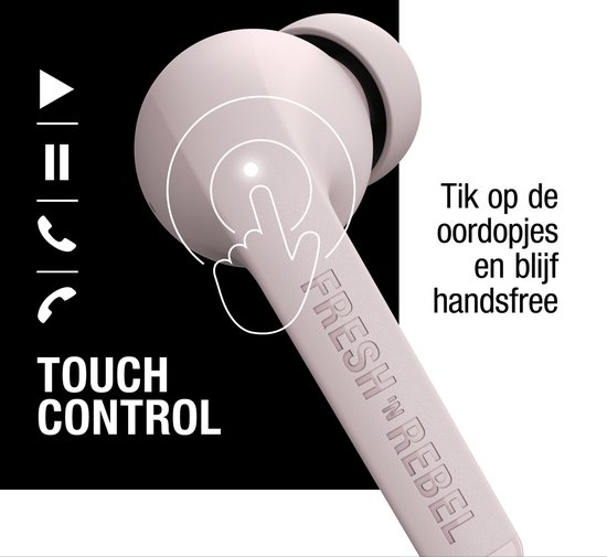 Fresh 'n Rebel Twins Fuse - True Wireless - 6 uur speelduur (30 uur in totaal) - Smokey Pink