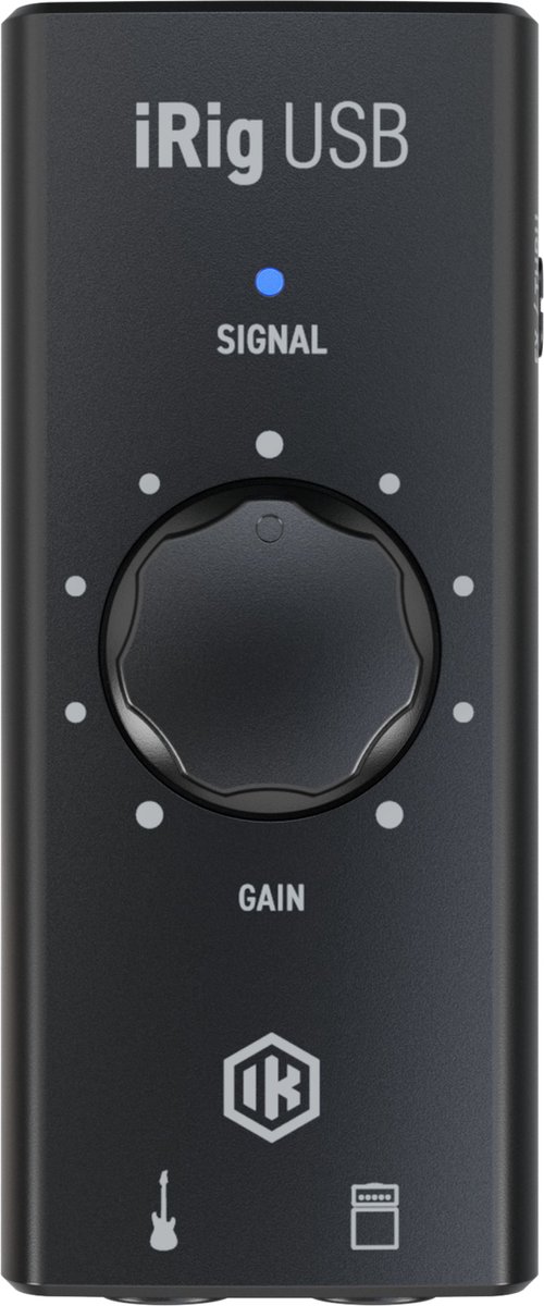 usb audio interface, gain knob, signal indicator, compact hardware, instrument input
