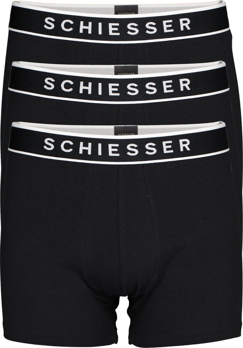 Schiesser - Maat XXL - 95/5 Organic Heren Shorts - Zwart - 3 pack