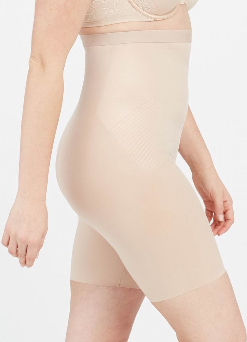 Spanx - Maat XL - Thinstincts 2.0 High Waisted Mid Thigh Short - Beige